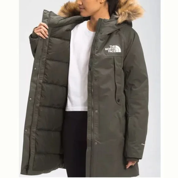 New North Face Women’s New Outerboroughs Parka Taupe Green Size XXXLarge